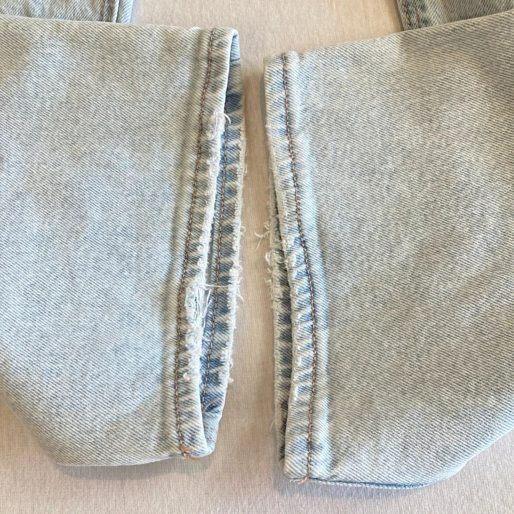 American Eagle Jeans Women 10 (29x31) Highest Rise Baggy Straight Light Wash